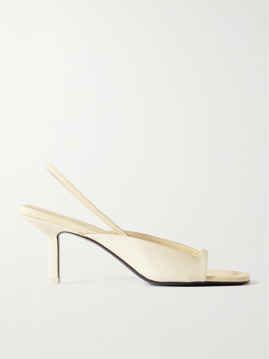 Kamui leather-trimmed cady slingback sandals