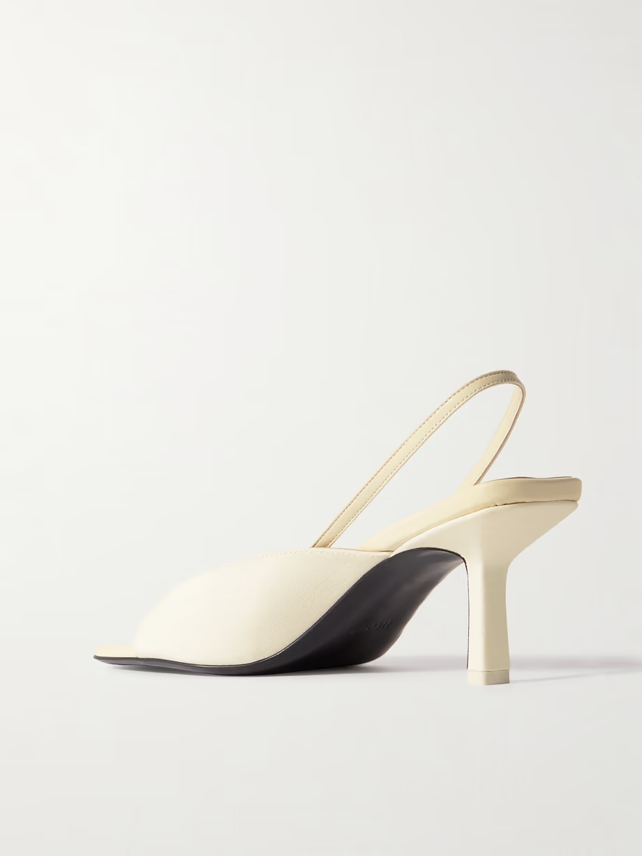 Kamui leather-trimmed cady slingback sandals