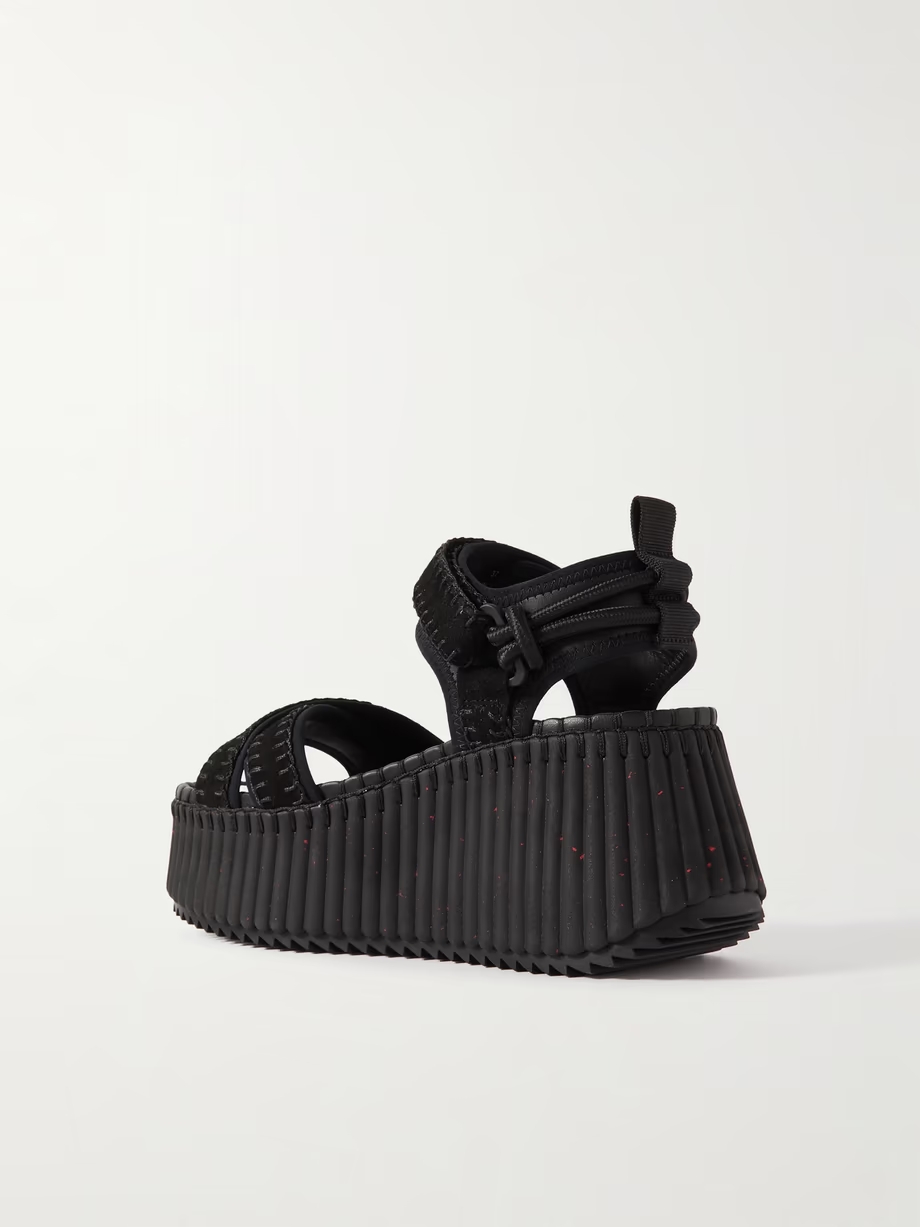 + NET SUSTAIN Nama suede and leather platform sandals + NET SUSTAIN Nama suede and leather platform sandals