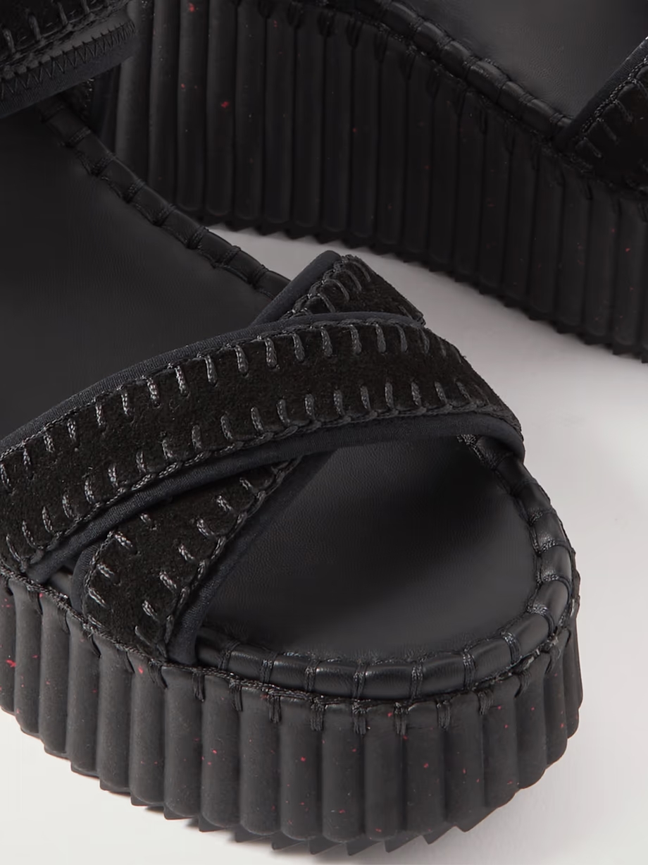 + NET SUSTAIN Nama suede and leather platform sandals + NET SUSTAIN Nama suede and leather platform sandals