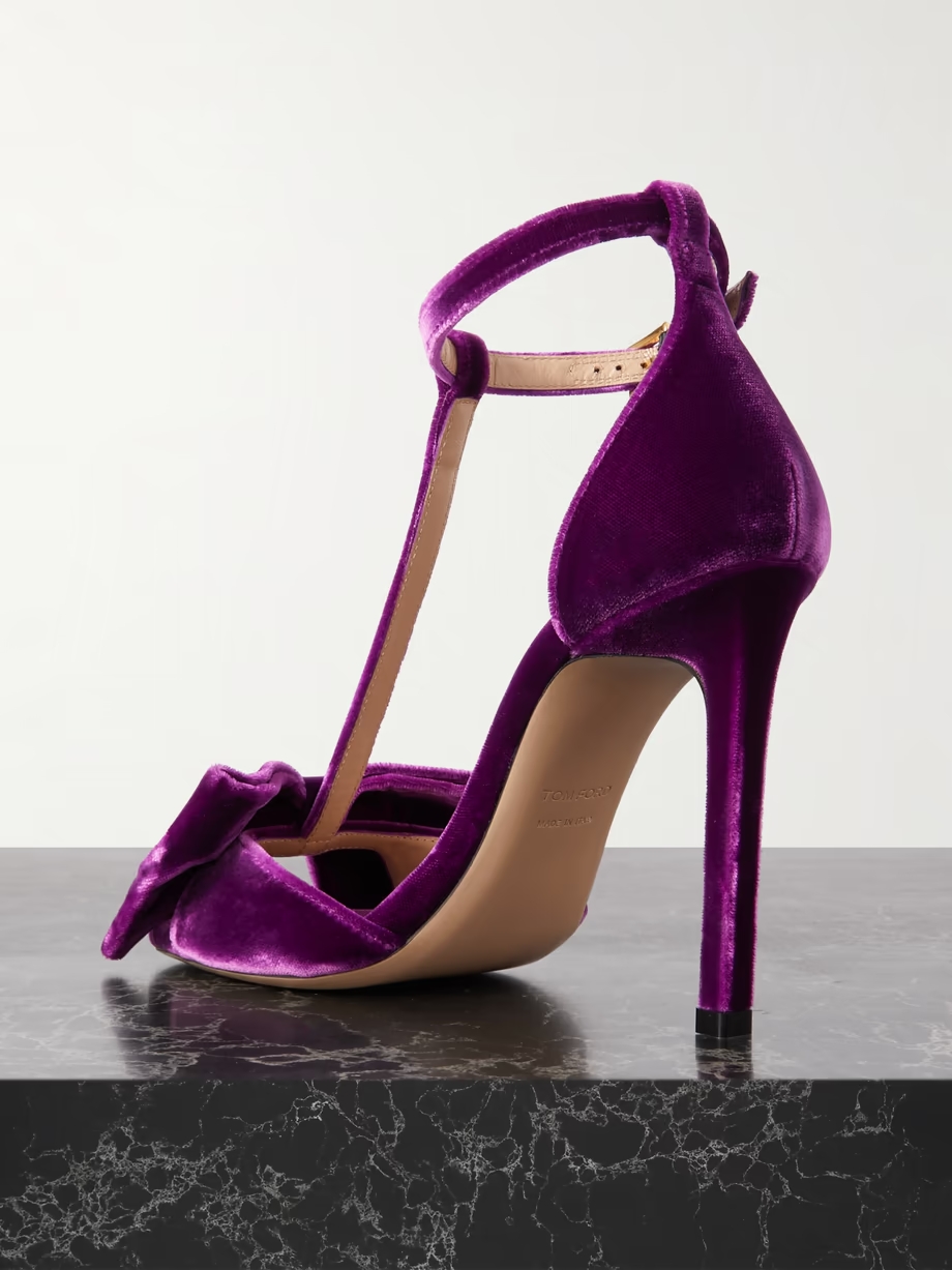 Brigitte bow-embellished velvet sandals