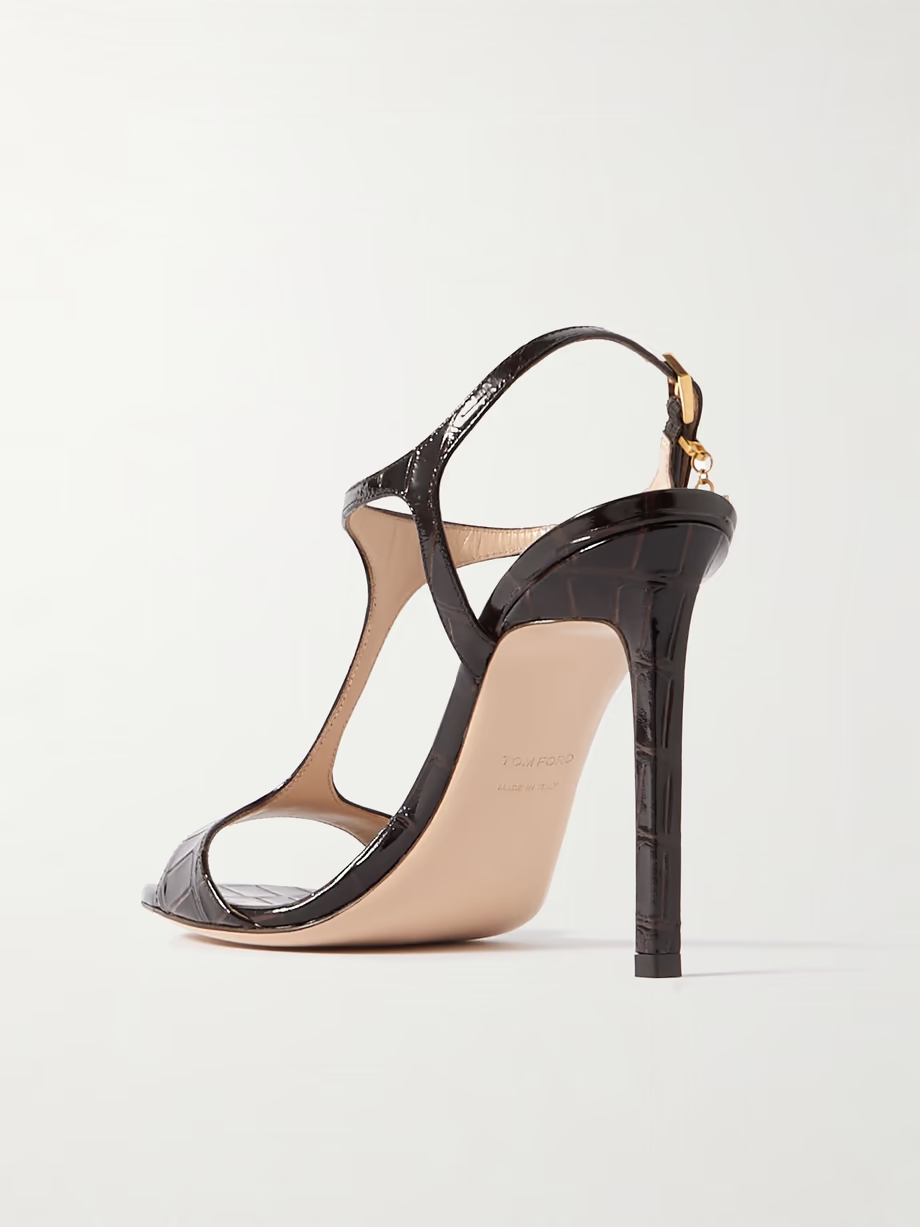 Angelina logo-embellished croc-effect leather sandals