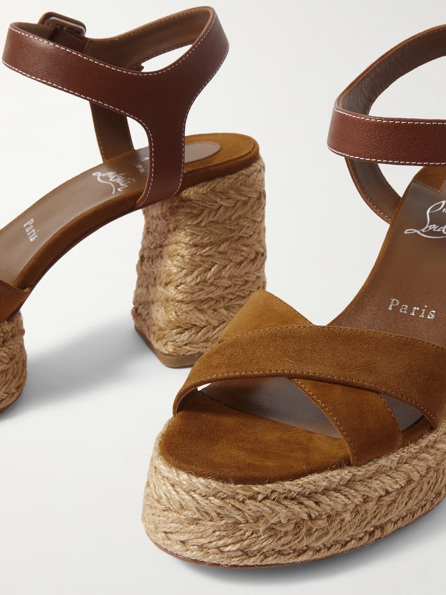 Calakala 70 leather and suede espadrille platform sandals