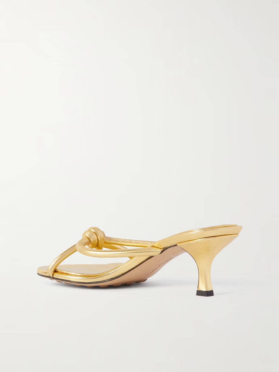 Blink knotted metallic leather sandals Blink knotted metallic leather sandals