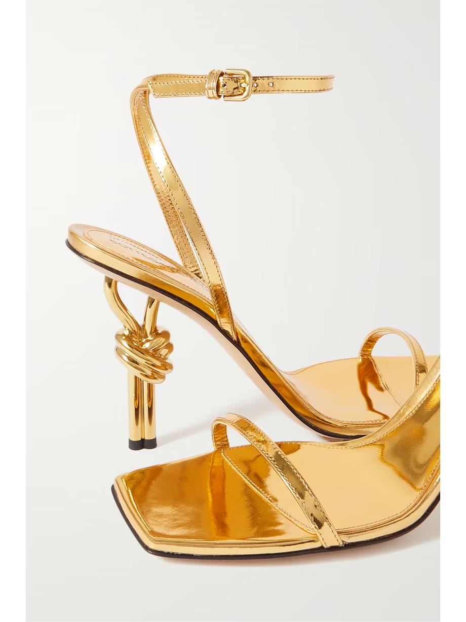 Knot metallic leather sandals