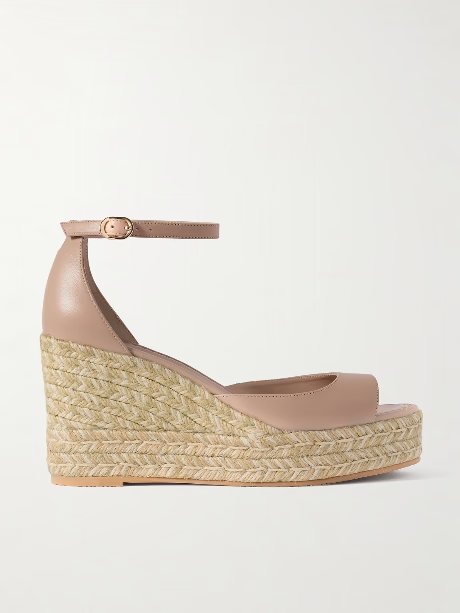 Nudistia leather espadrille wedge sandals