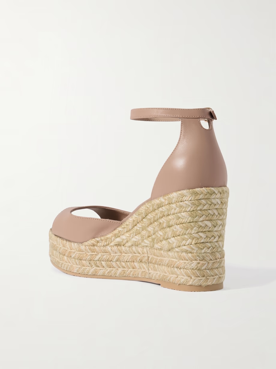 Nudistia leather espadrille wedge sandals