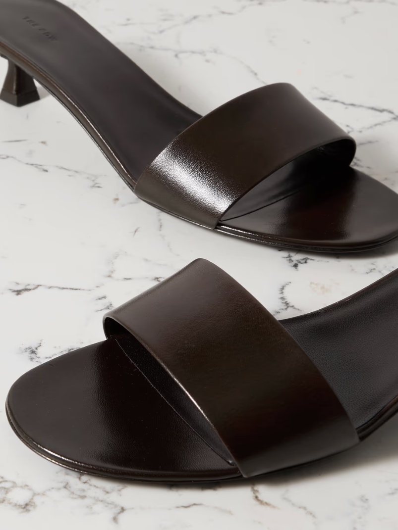 Combo leather mules