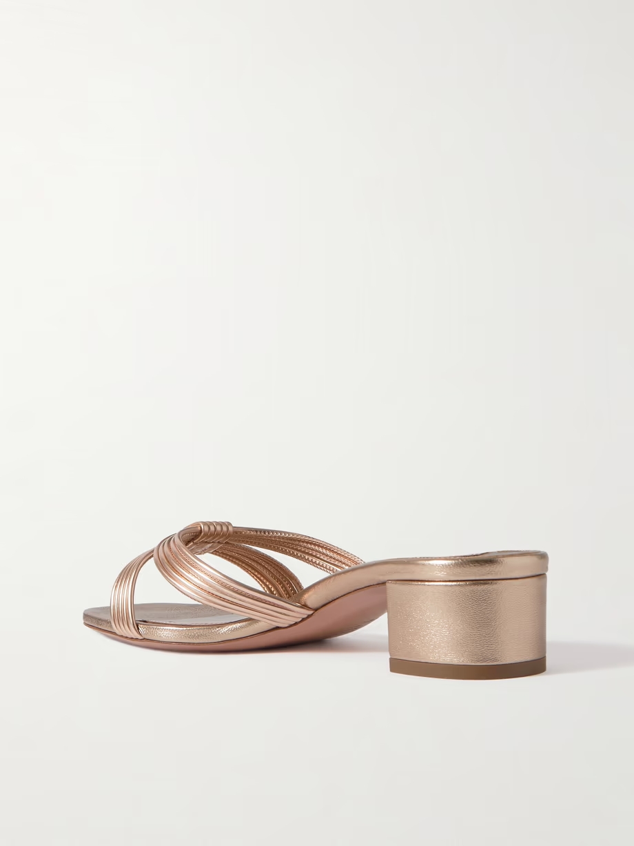 Film 35 metallic faux leather mules