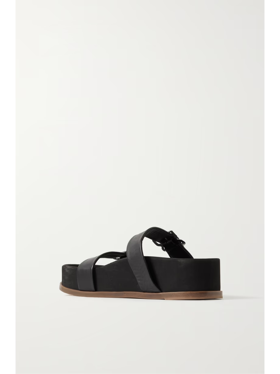 Wren leather platform slides