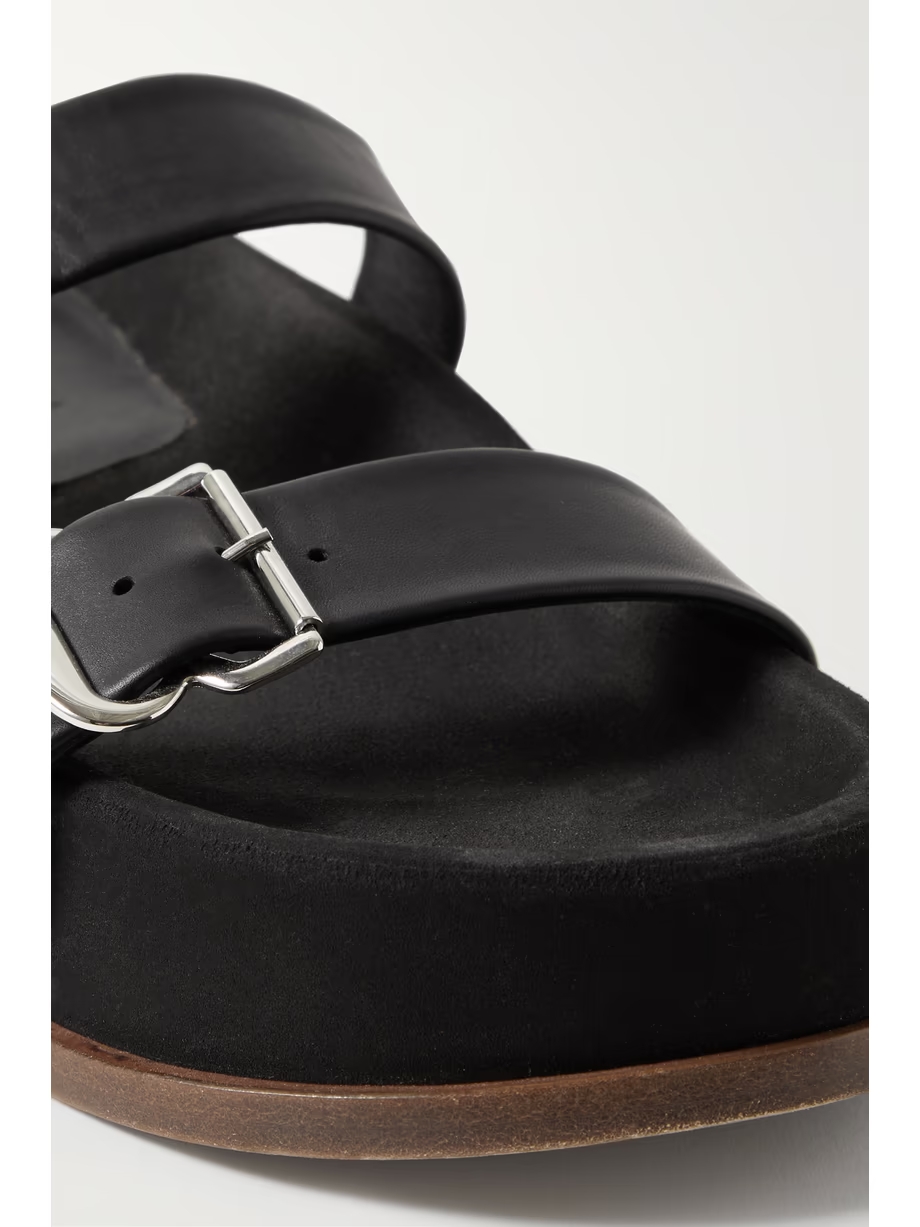 Wren leather platform slides