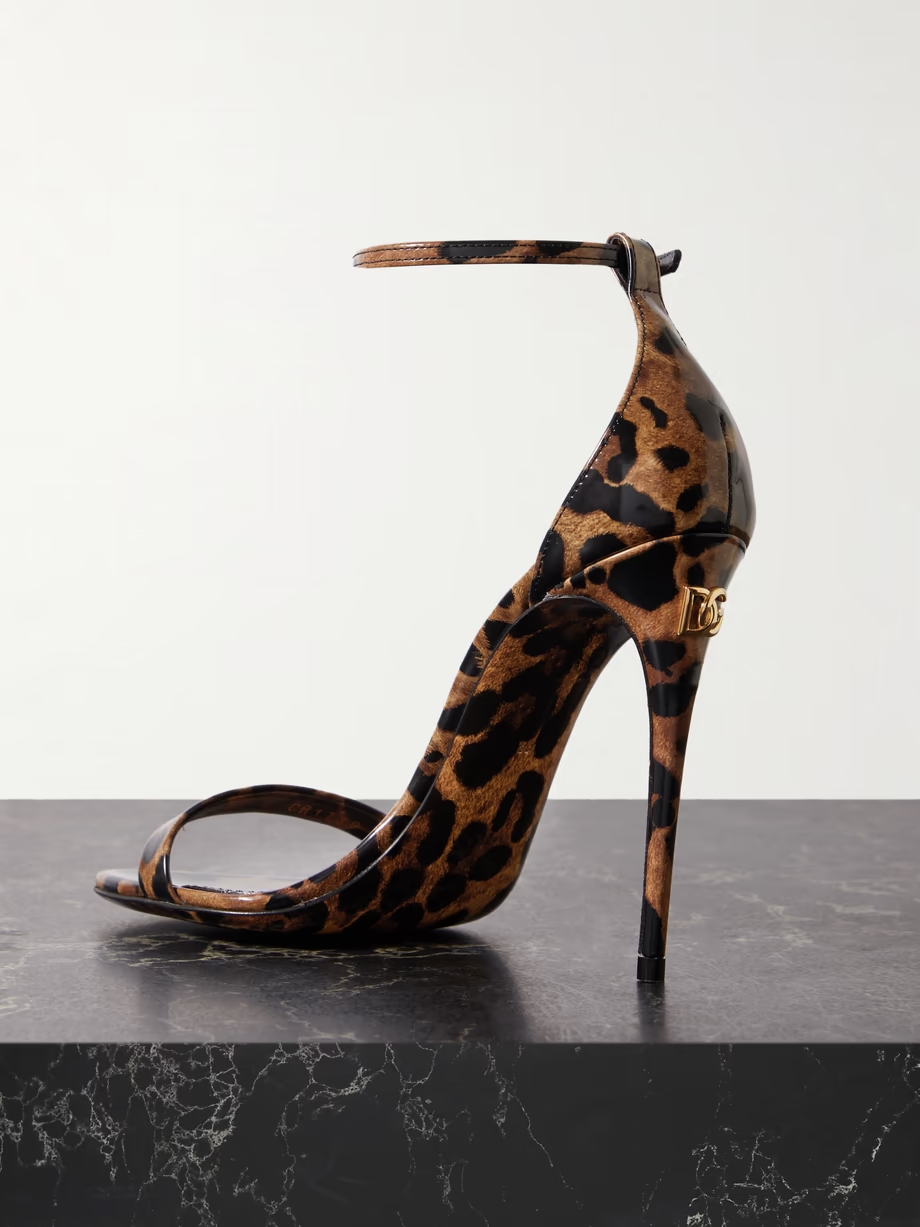 Leopard-print patent-leather sandals Leopard-print patent-leather sandals