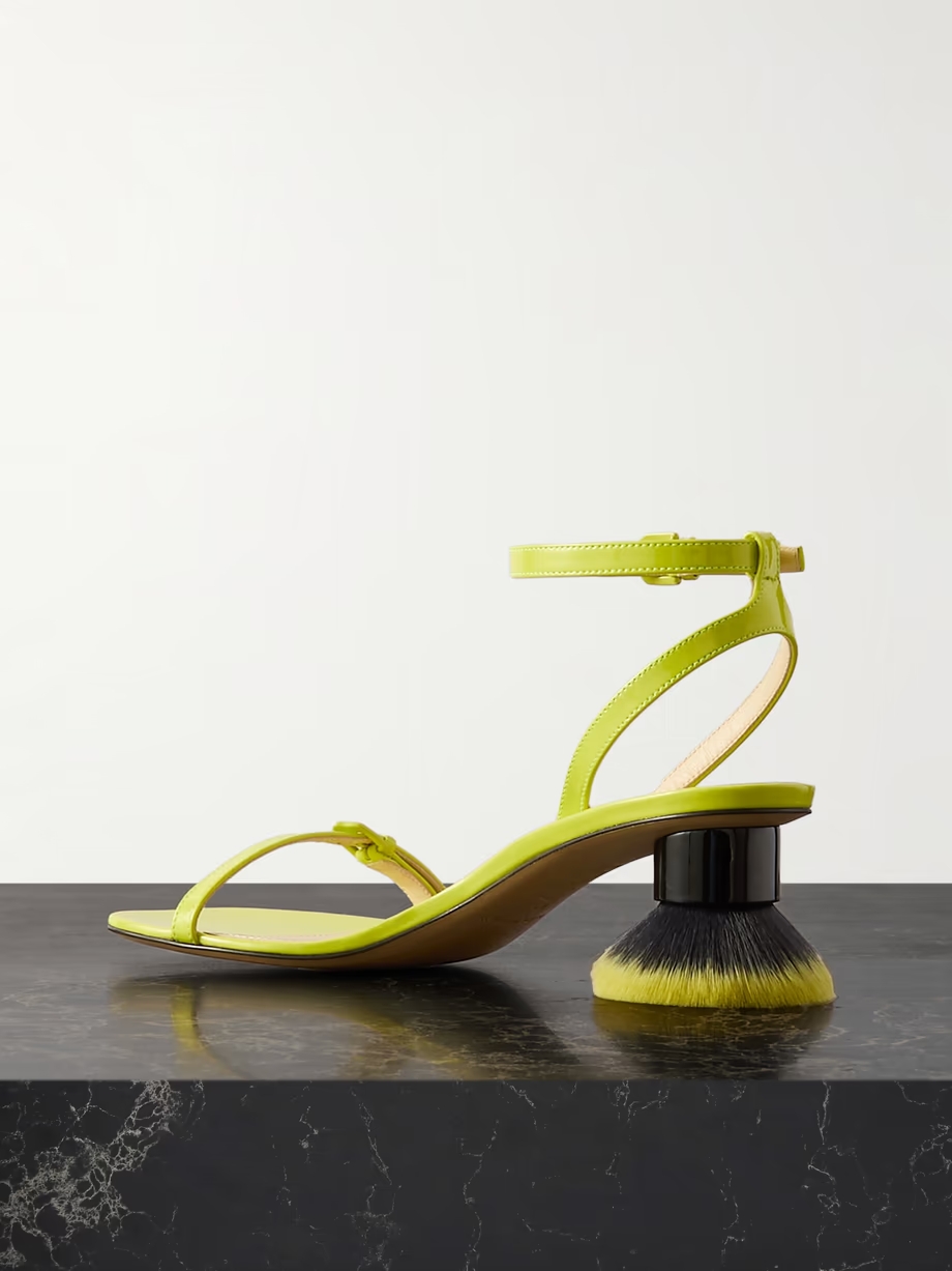 Petal Brush patent-leather sandals