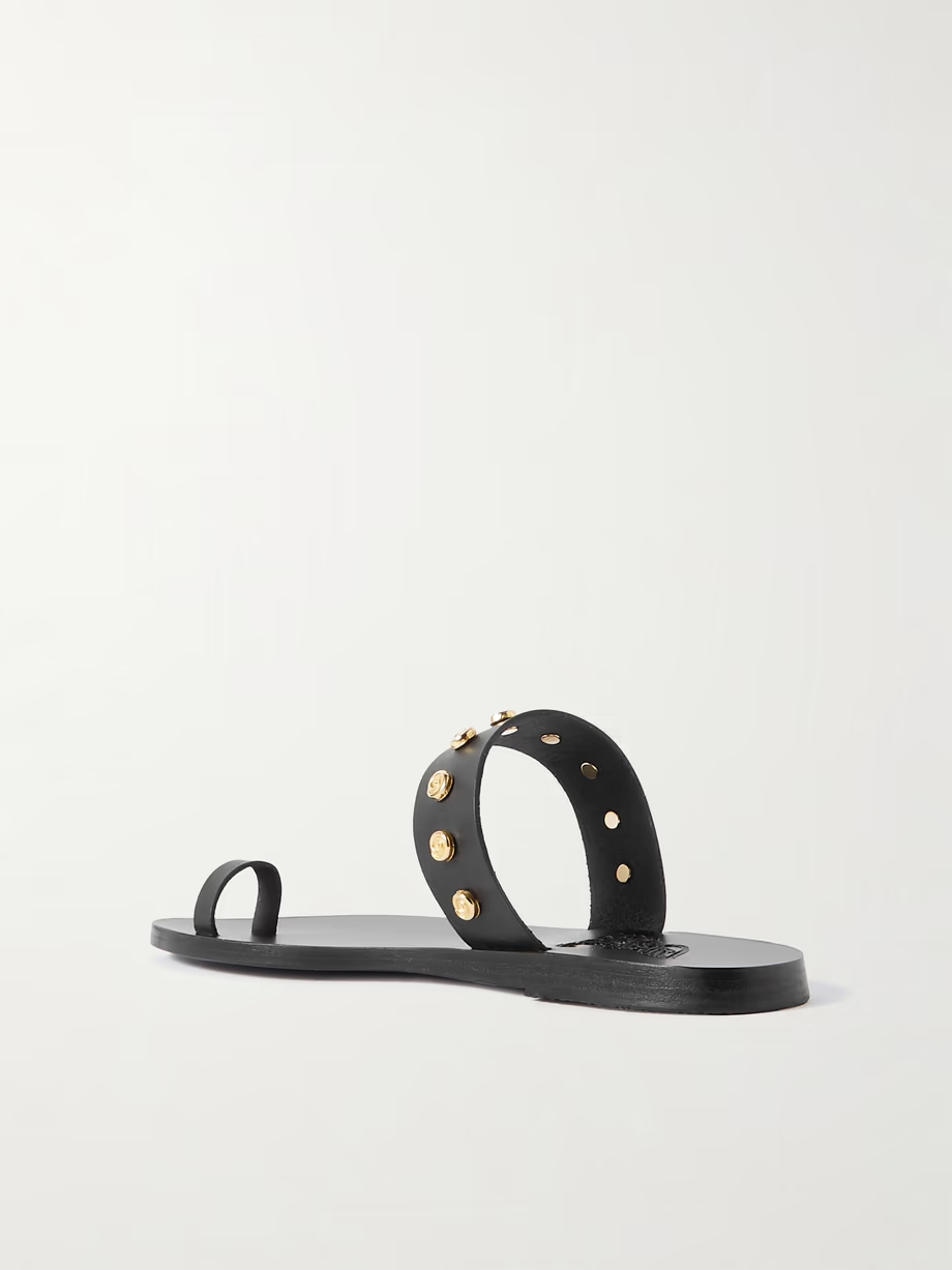 Thalia Shell embellished leather slides