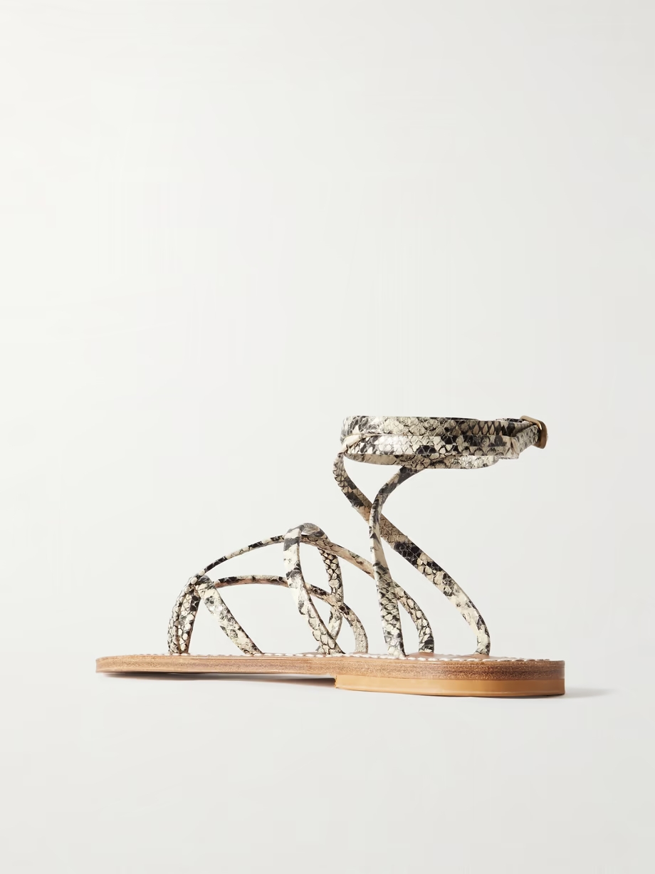 Zenobie snake-effect leather sandals