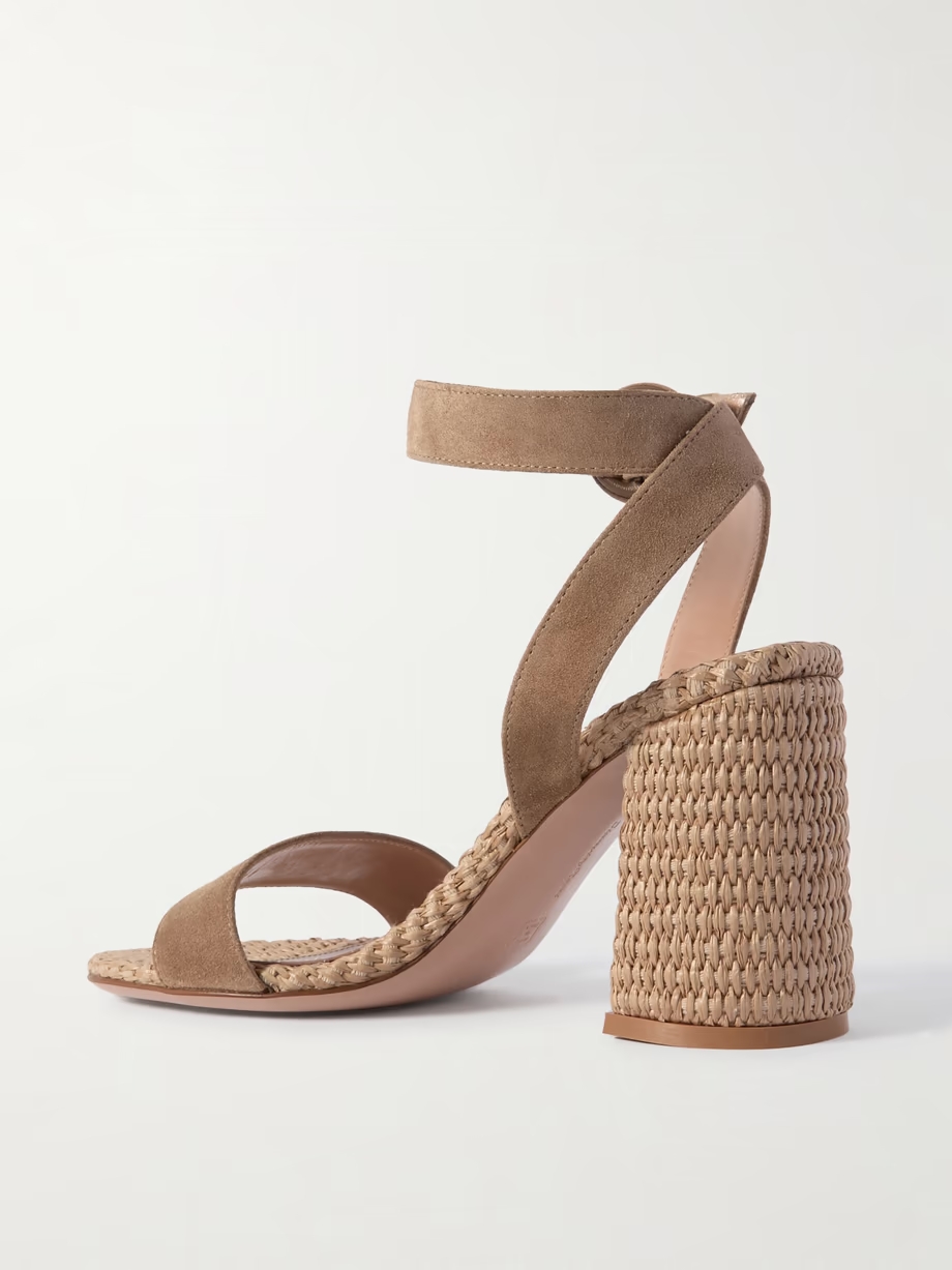 Oleg 85 suede and raffia sandals