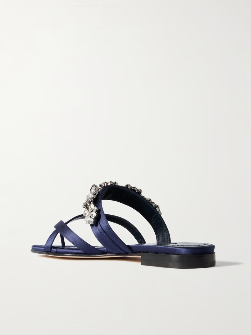 Perlusa crystal-embellished satin sandals