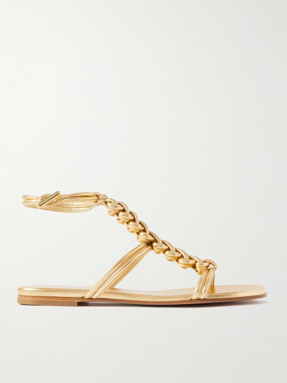 Capua metallic braided leather sandals Capua metallic braided leather sandals
