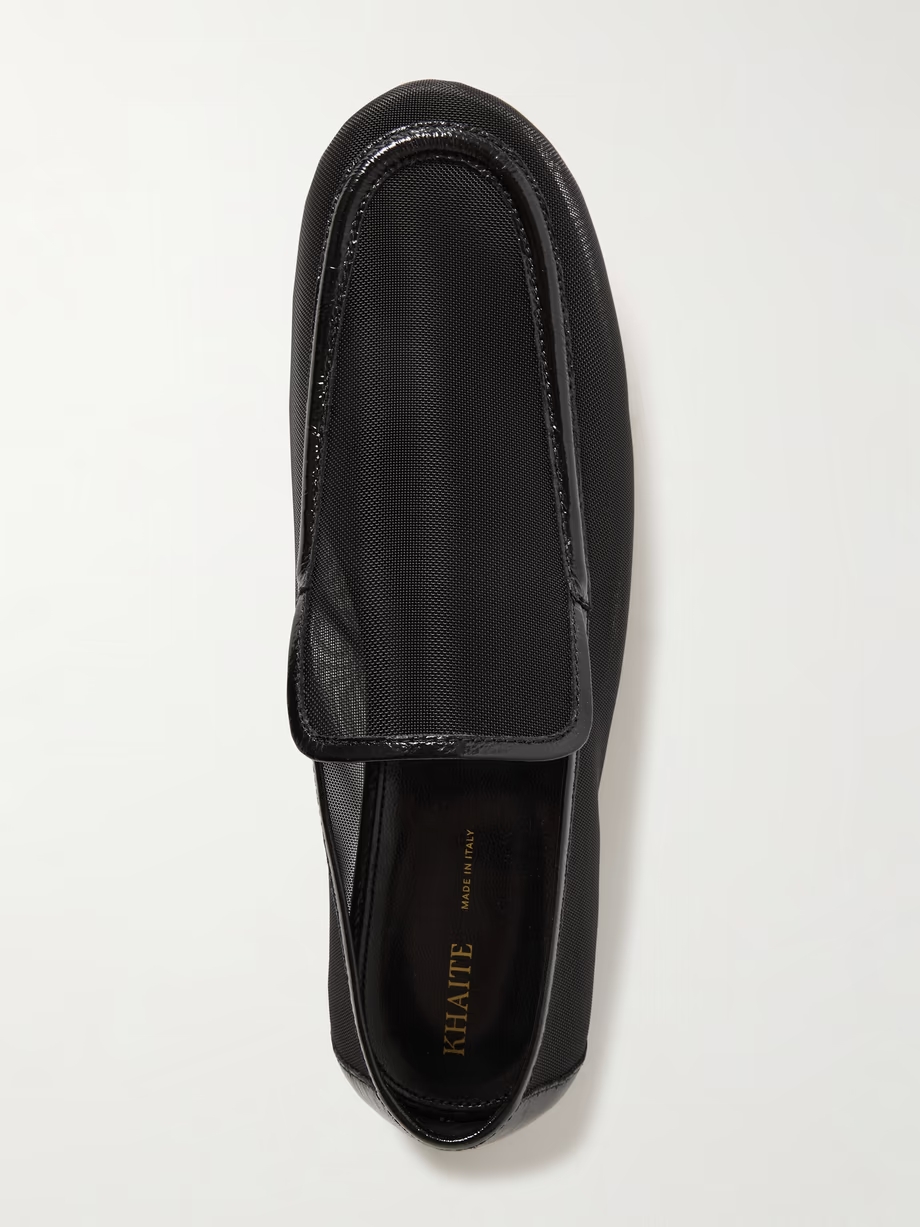 Alessio leather-trimmed mesh loafers