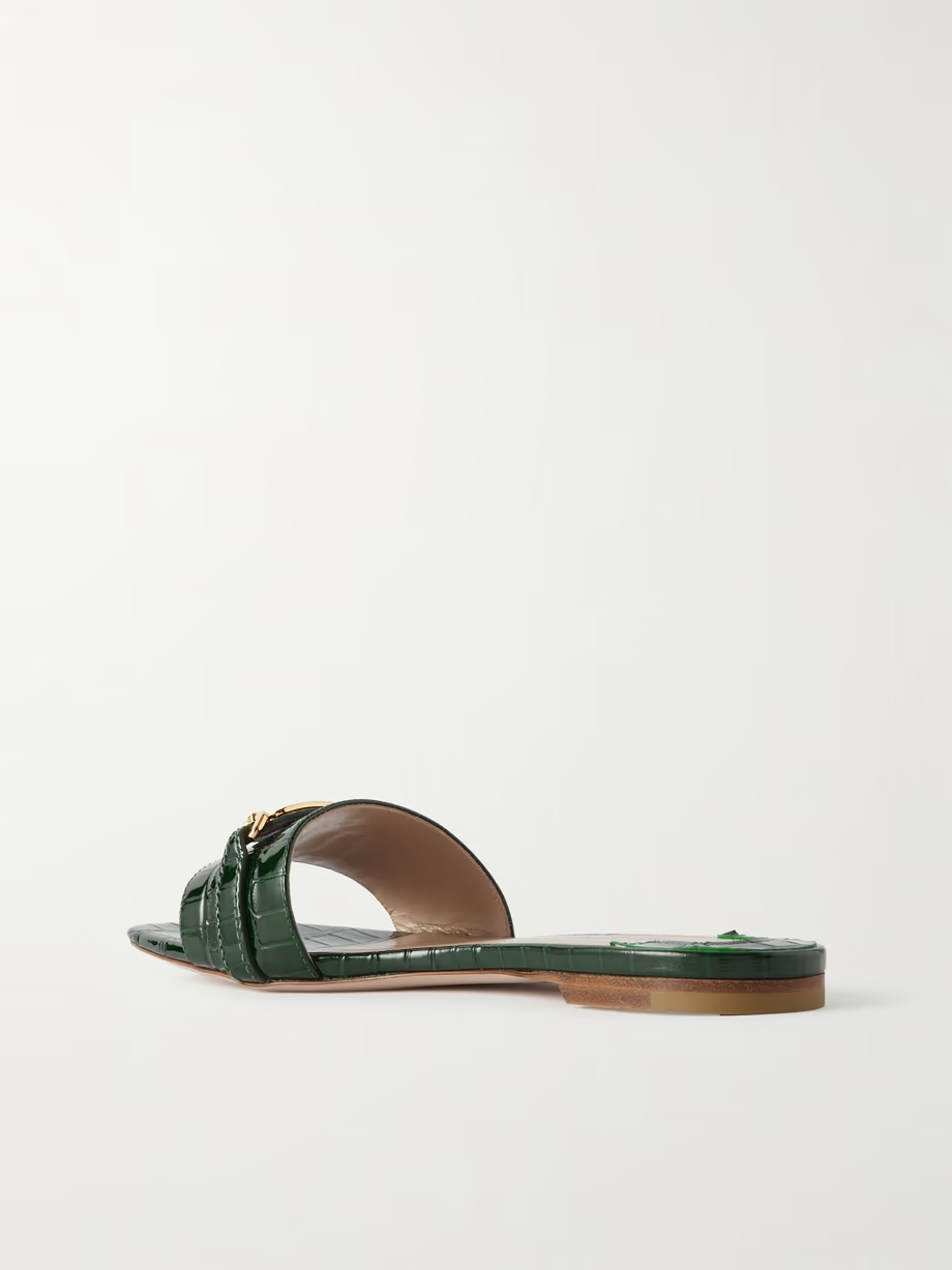 Whitney logo-embellished leather slides