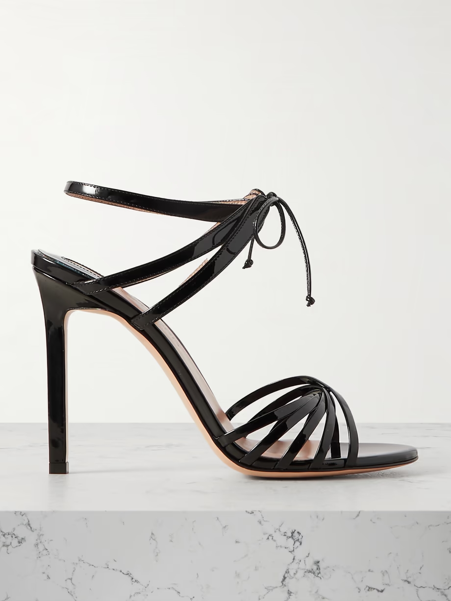 Patent-leather sandals