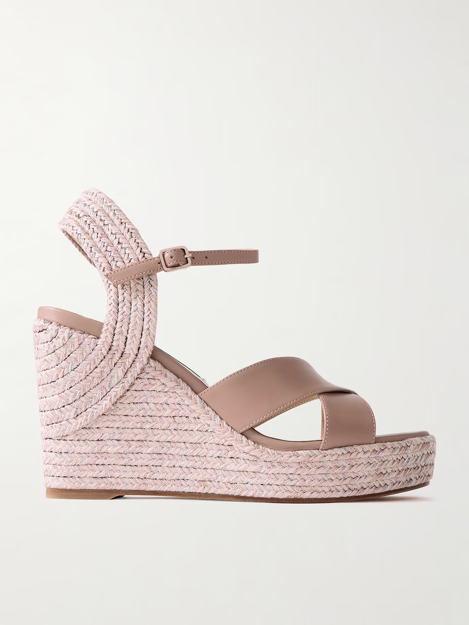 Dellena 100 leather espadrille wedge sandals Dellena 100 leather espadrille wedge sandals
