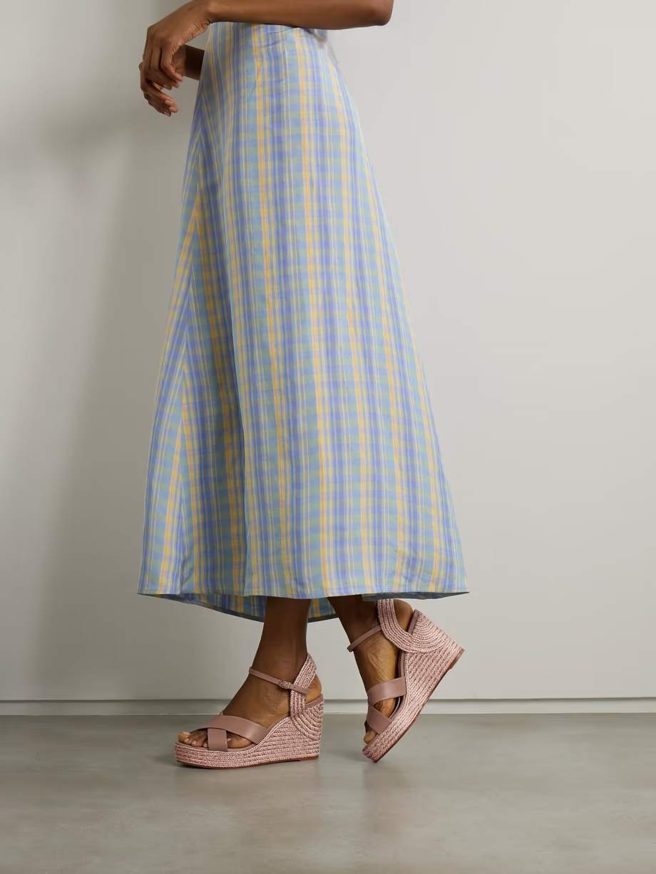 Dellena 100 leather espadrille wedge sandals Dellena 100 leather espadrille wedge sandals