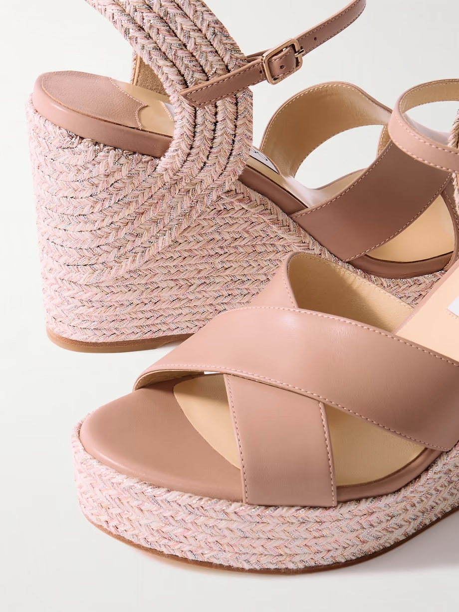 Dellena 100 leather espadrille wedge sandals Dellena 100 leather espadrille wedge sandals