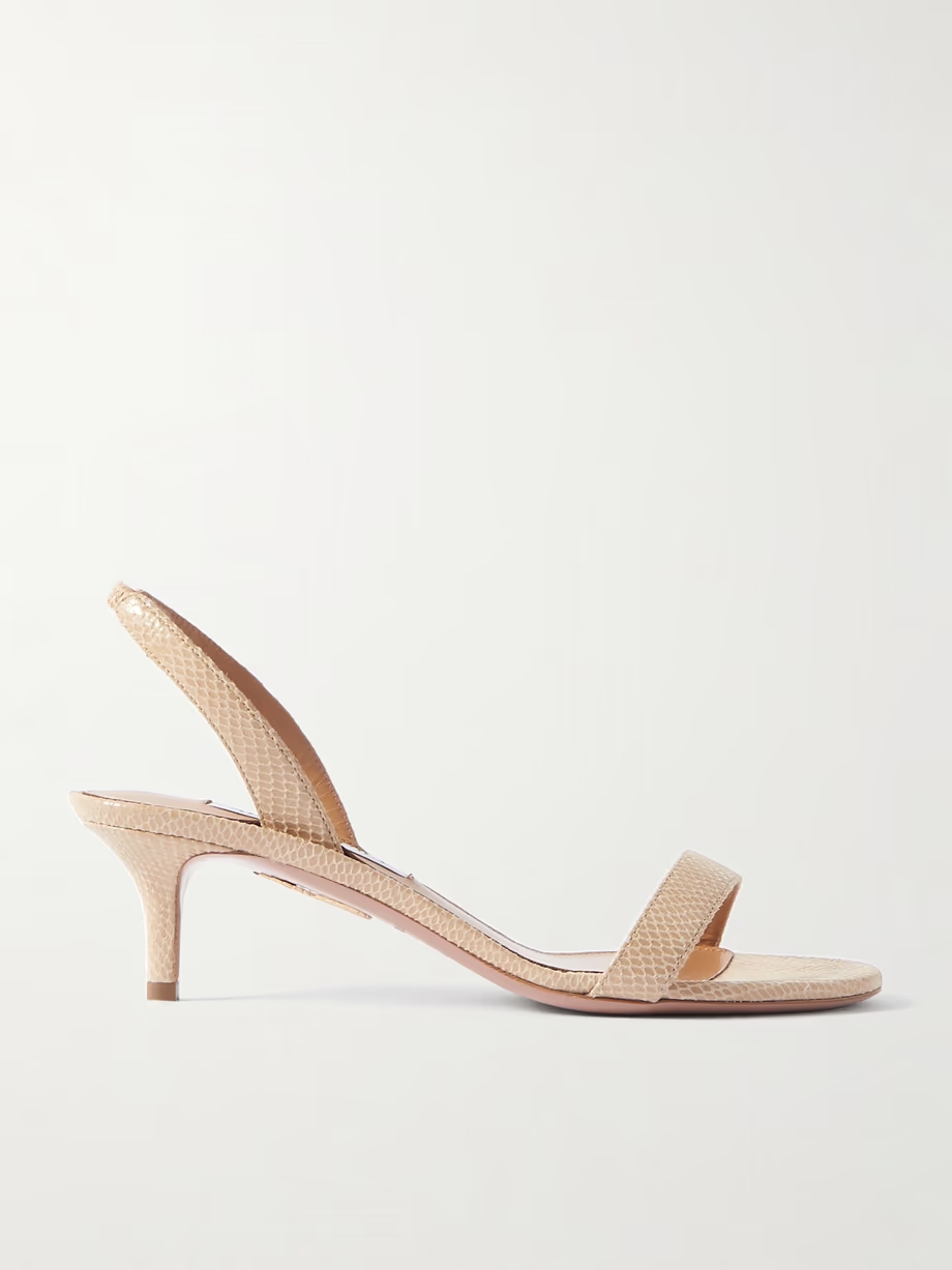 So Nude 50 snake-effect leather slingback sandals