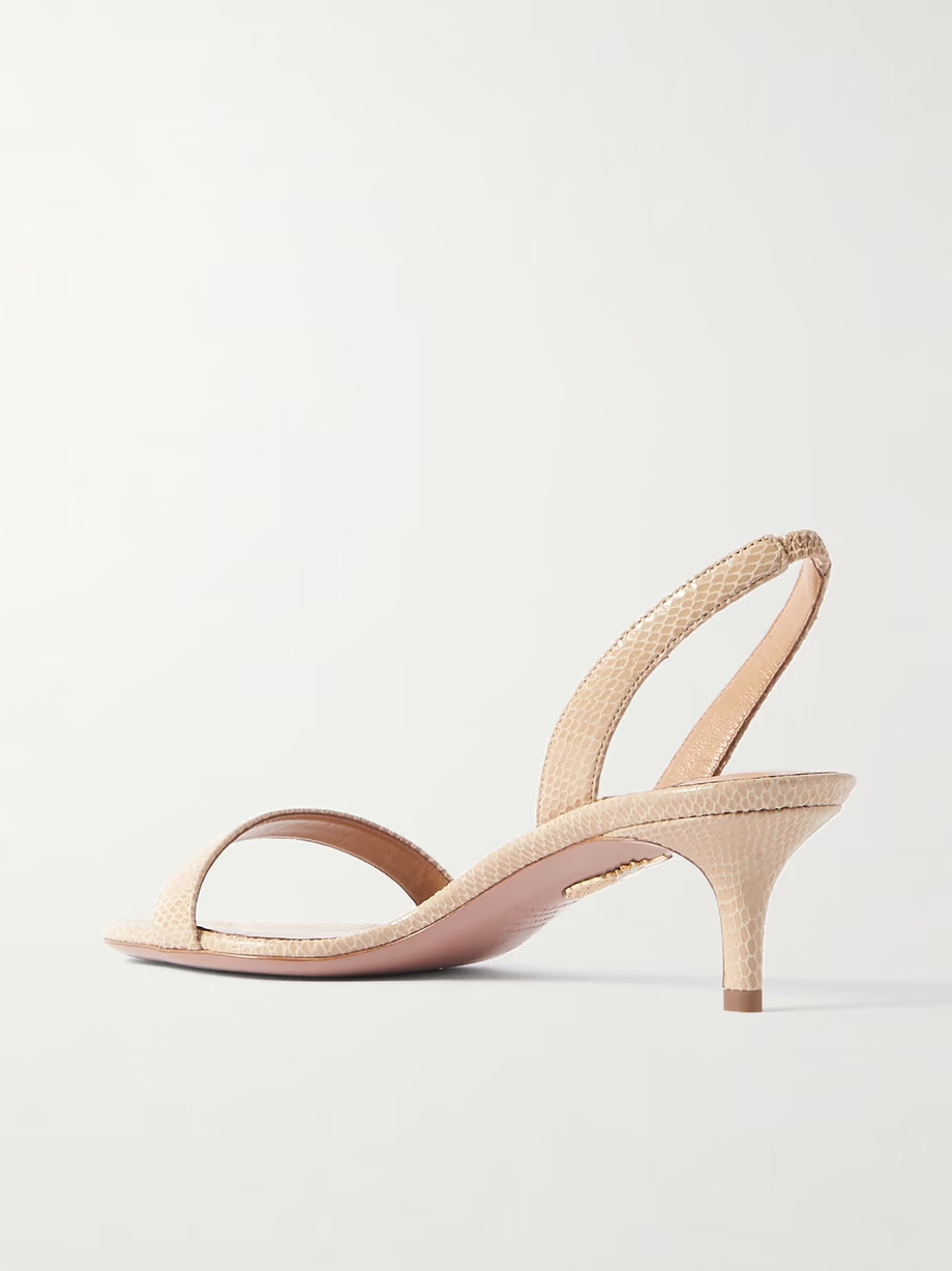 So Nude 50 snake-effect leather slingback sandals