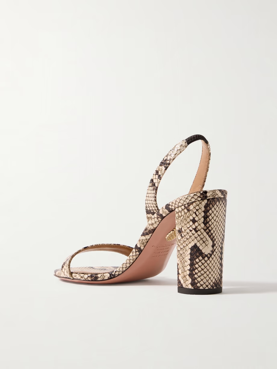 So Nude 85 snake-effect leather slingback sandals So Nude 85 snake-effect leather slingback sandals