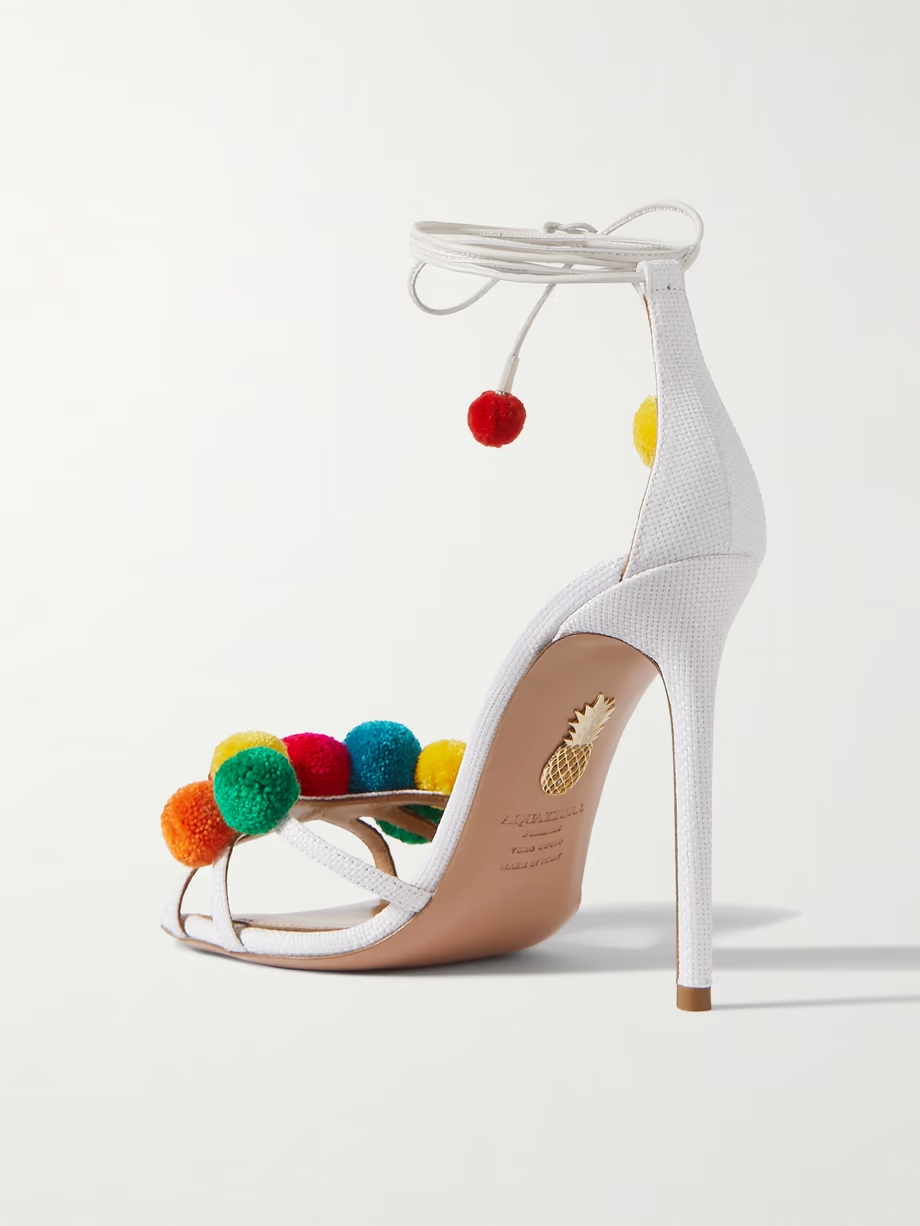 Fiesta 105 embellished raffia and leather sandals Fiesta 105 embellished raffia and leather sandals