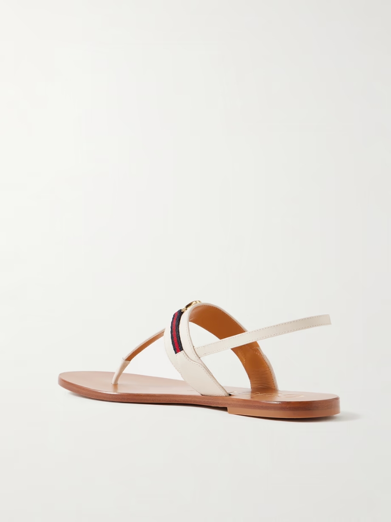 Kika logo-embellished webbing-trimmed leather sandals