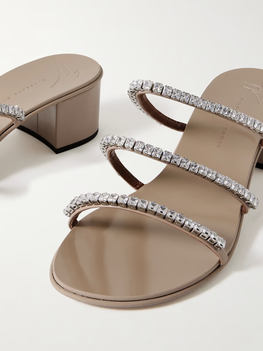 Roll crystal-embellished leather sandals