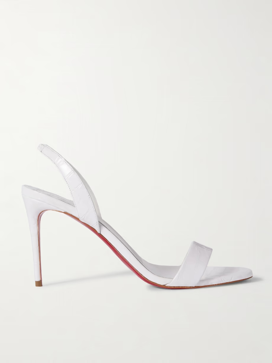 O Marylin 85 croc-effect patent-leather slingback sandals O Marylin 85 croc-effect patent-leather slingback sandals
