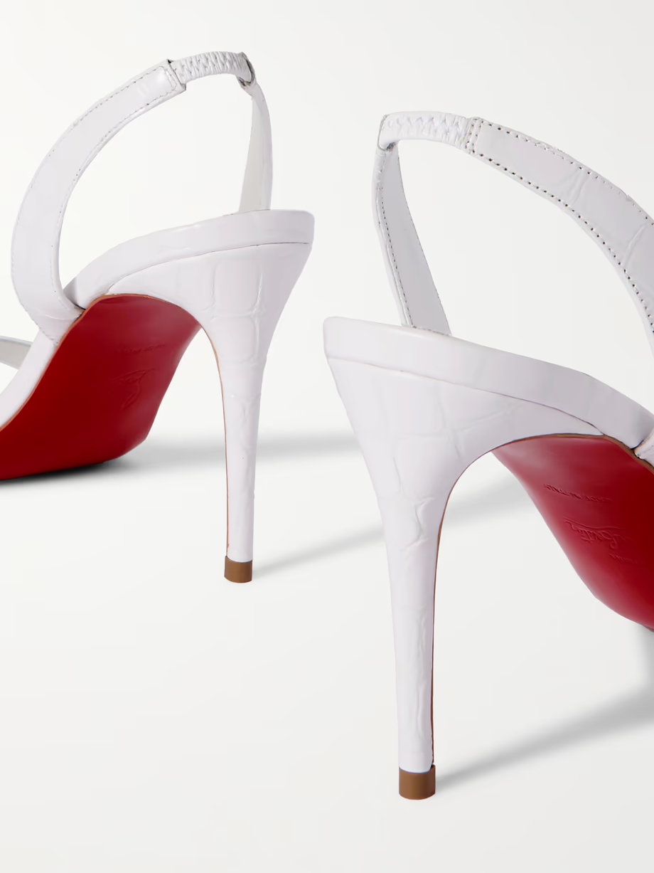 O Marylin 85 croc-effect patent-leather slingback sandals O Marylin 85 croc-effect patent-leather slingback sandals