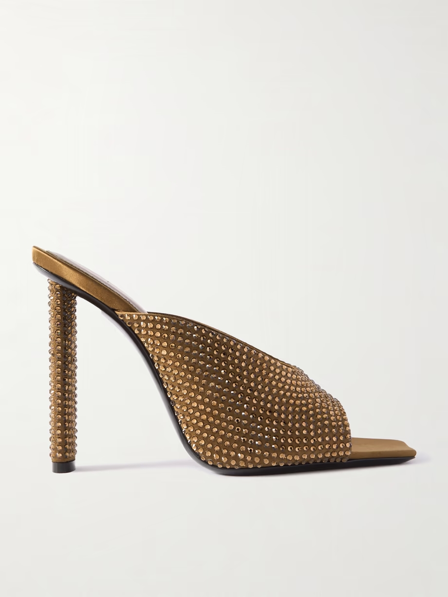 Sept crystal-embellished satin mules Sept crystal-embellished satin mules