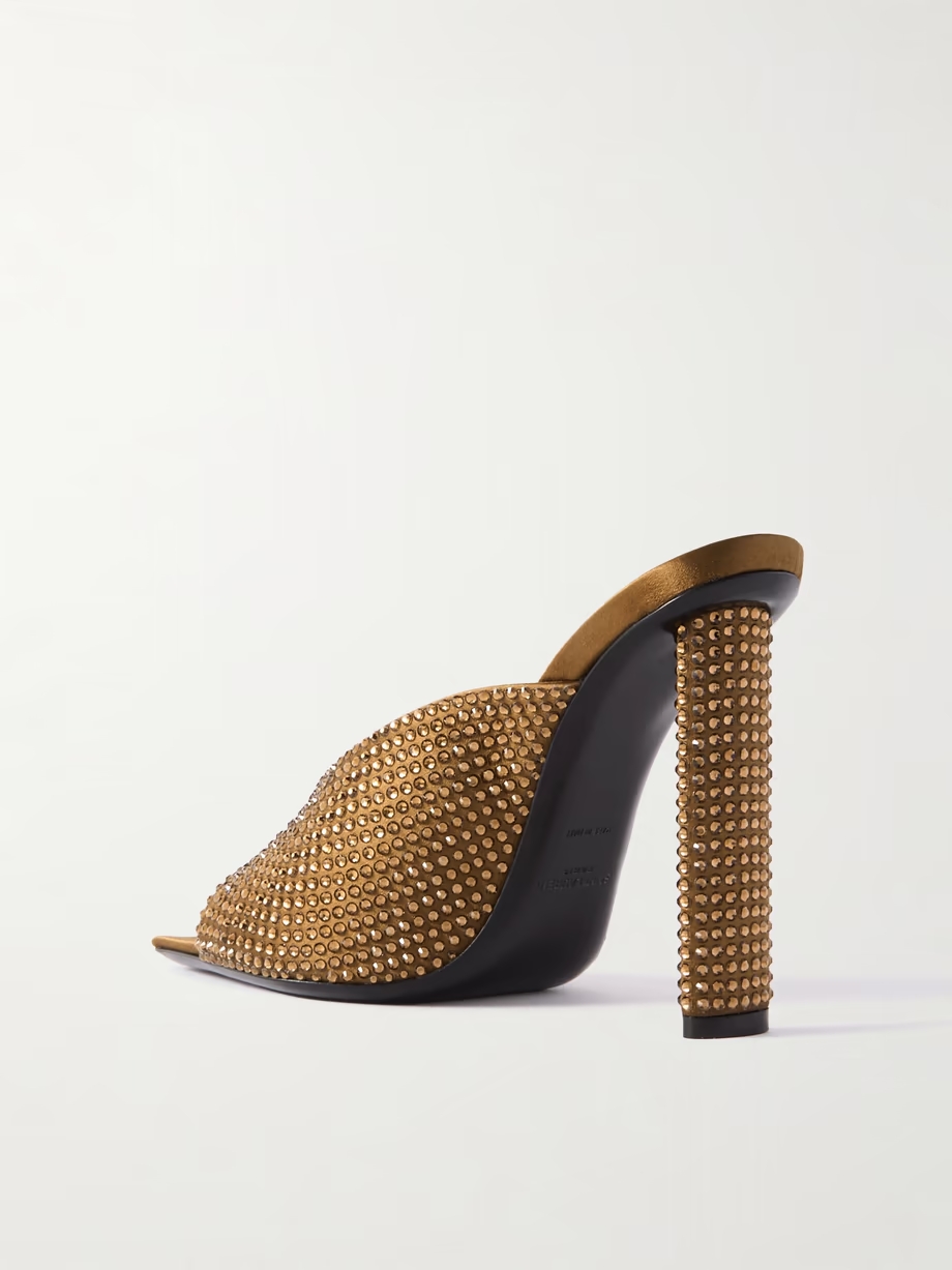 Sept crystal-embellished satin mules Sept crystal-embellished satin mules