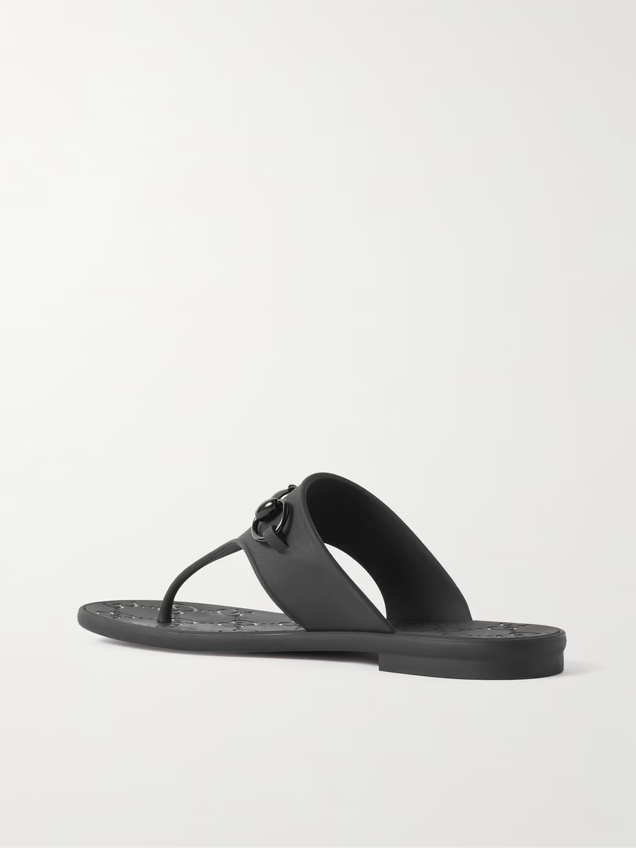 Minorca horsebit-embellished rubber flip flops