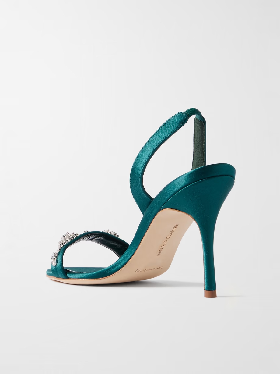 Lamisan 90 crystal-embellished satin slingback sandals Lamisan 90 crystal-embellished satin slingback sandals