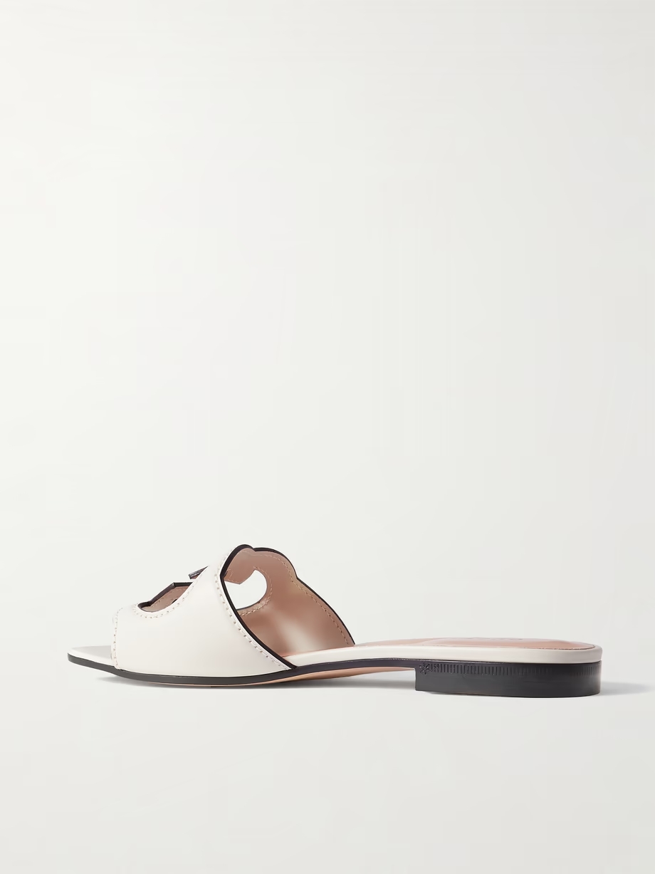 Cutout leather slides