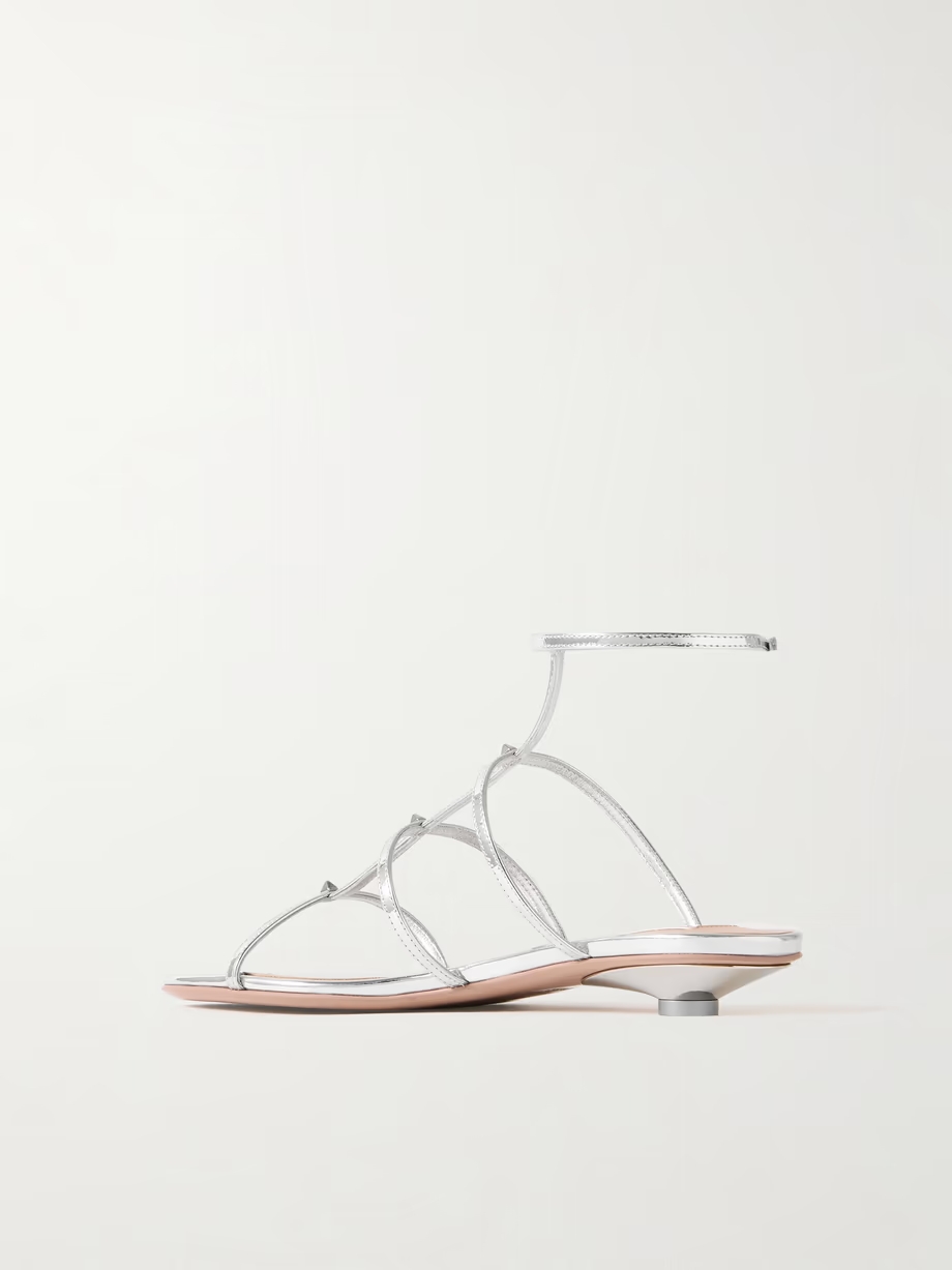 Rockstud Wispy 20 embellished mirrored-leather sandals