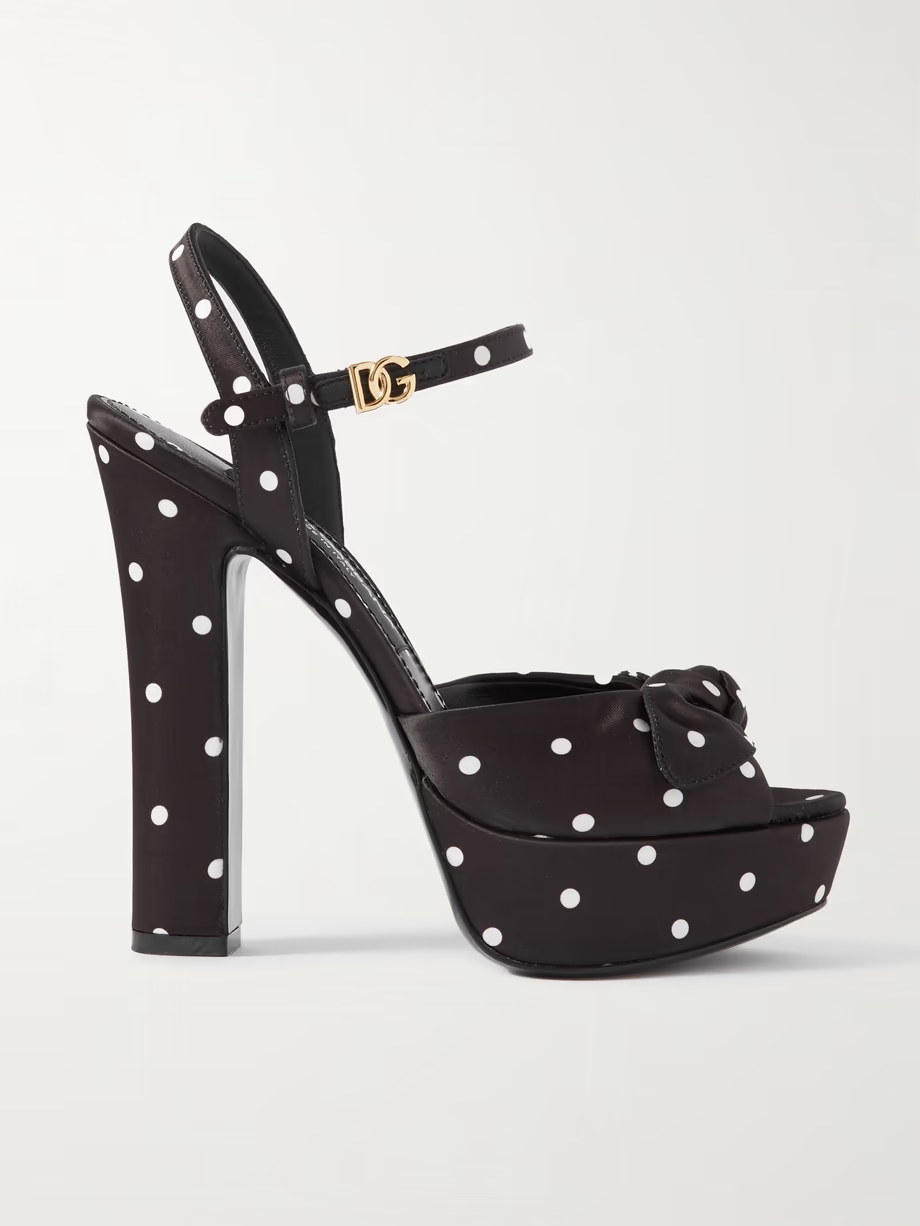 Keira embellished polka-dot satin sandals Keira embellished polka-dot satin sandals