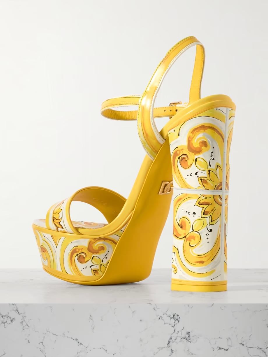 Keira printed leather platform sandals Keira printed leather platform sandals