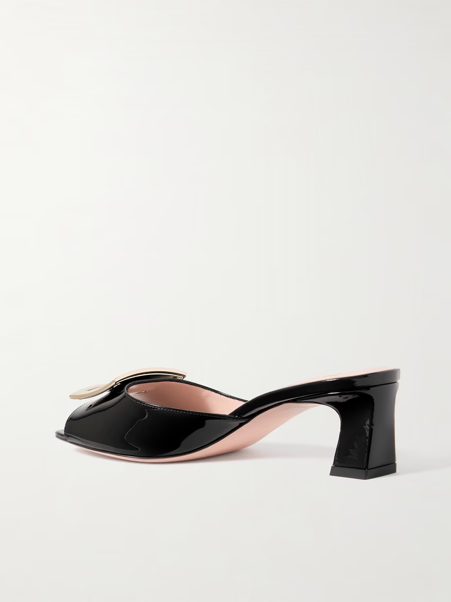 Trompette embellished patent-leather mules