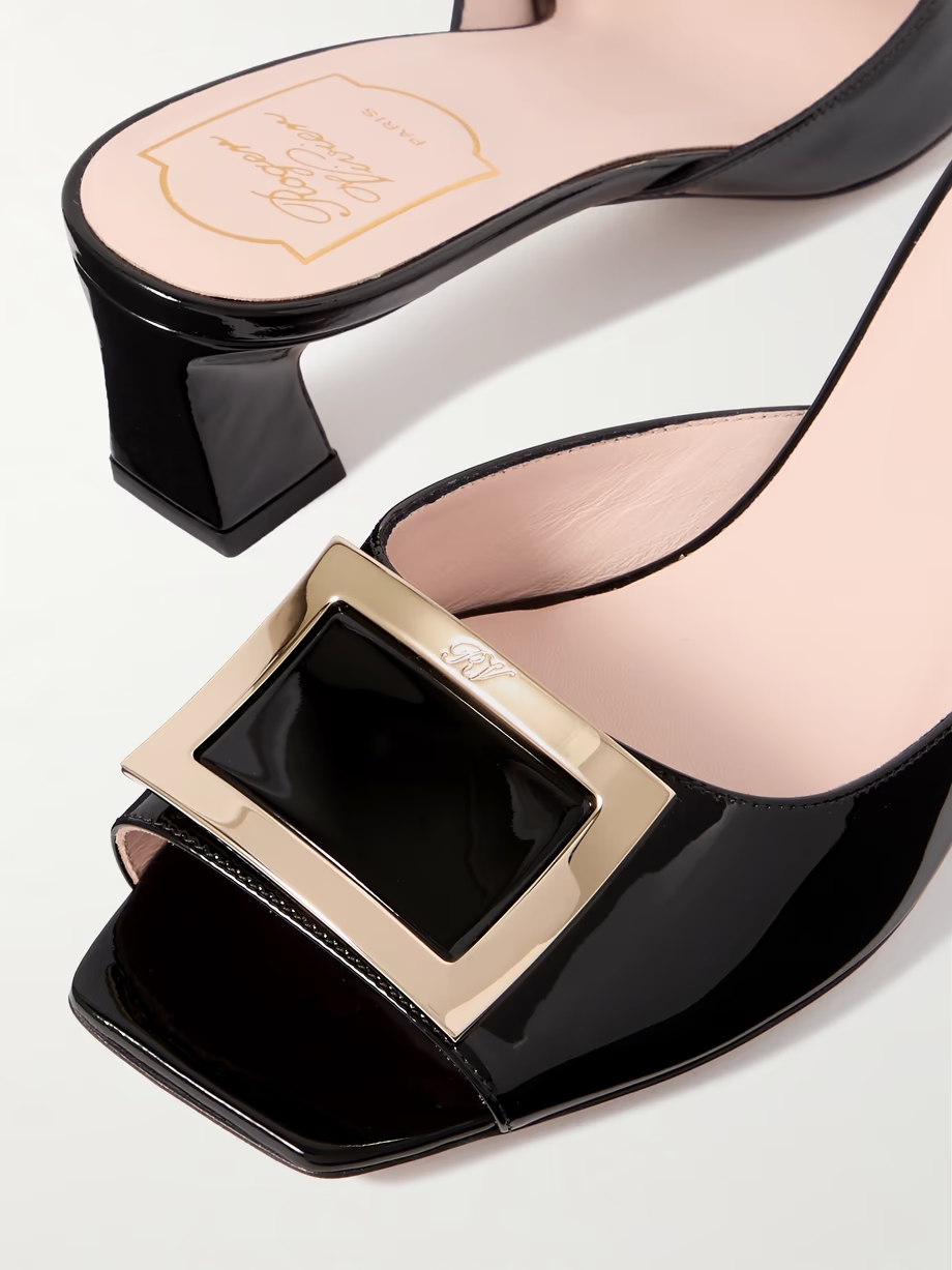 Trompette embellished patent-leather mules