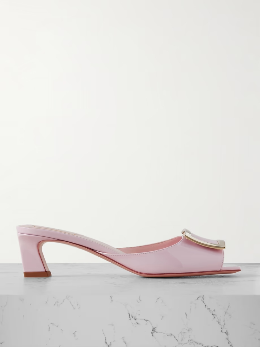 Trompette embellished patent-leather mules