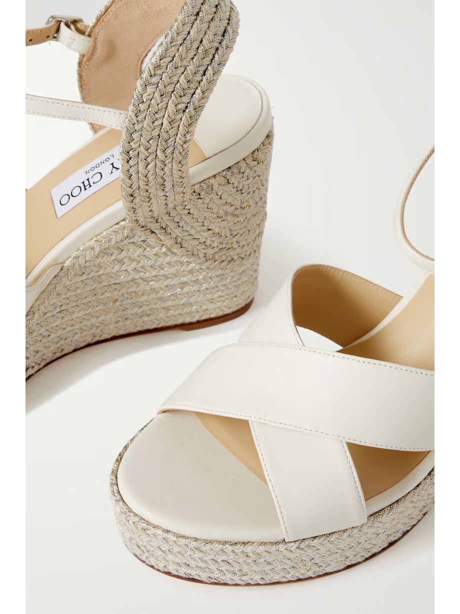 Dellena 100 leather espadrille wedge sandals