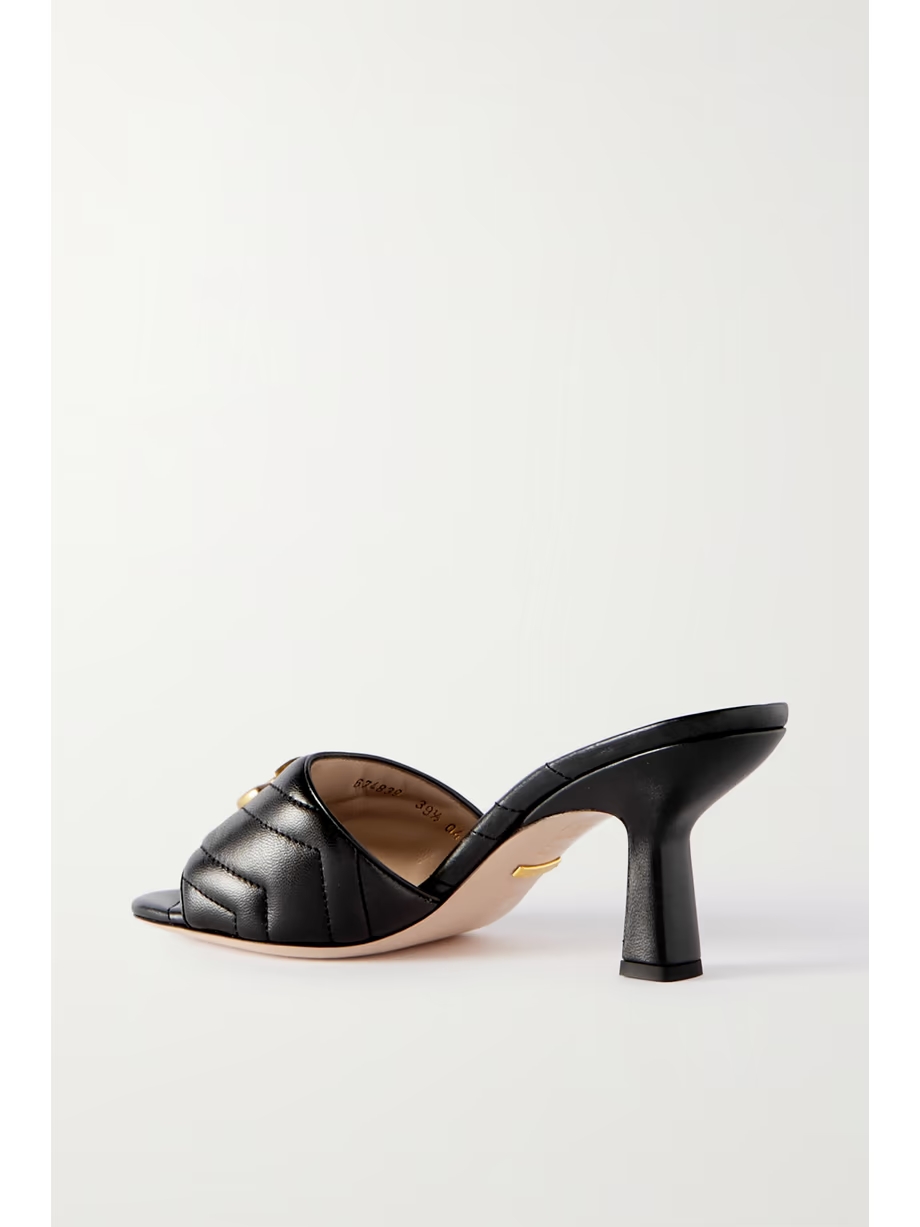 Marmont logo-embellished quilted leather mules Marmont logo-embellished quilted leather mules