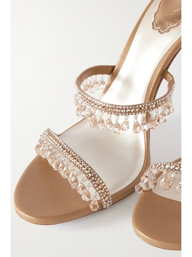 Chandelier crystal-embellished leather sandals